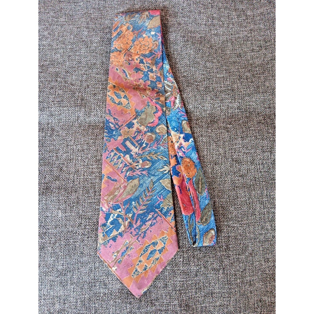 Tie 70s 80s 90s Y2K Mens Gitano Pink Red Blue Gold Beige Green 4 Wide 59 Long